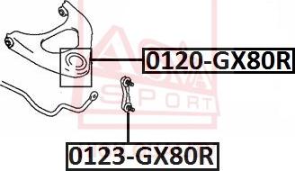 ASVA 0123-GX80R - Тяга / стойка, стабилизатор autospares.lv