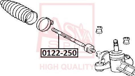 ASVA 0122-250 - Осевой шарнир, рулевая тяга autospares.lv