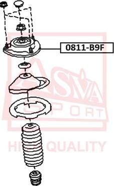 ASVA 0811-B9F - Опора стойки амортизатора, подушка autospares.lv