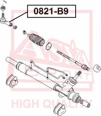 ASVA 0821-B9 - Наконечник рулевой тяги, шарнир autospares.lv