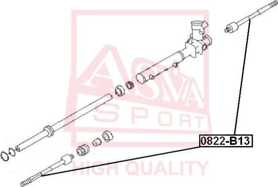 ASVA 0822-B13 - Осевой шарнир, рулевая тяга autospares.lv