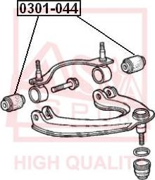 ASVA 0301-044 - Сайлентблок, рычаг подвески колеса autospares.lv