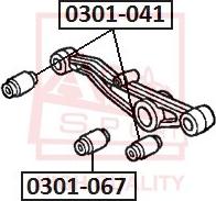 ASVA 0301-041 - Сайлентблок, рычаг подвески колеса autospares.lv