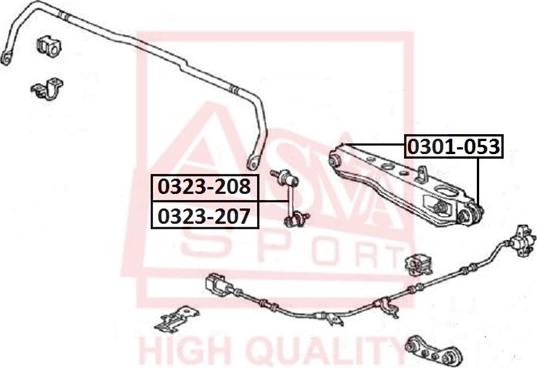 ASVA 0323-208 - Тяга / стойка, стабилизатор autospares.lv