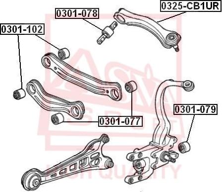 ASVA 0301-079 - Сайлентблок, стойка амортизатора autospares.lv