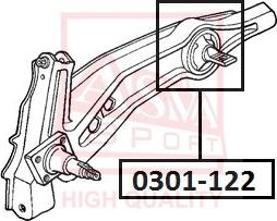 ASVA 0301-122 - Сайлентблок, рычаг подвески колеса autospares.lv