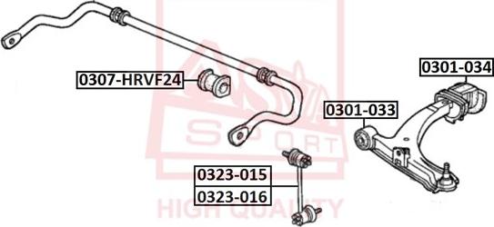 ASVA 0323-015 - Тяга / стойка, стабилизатор autospares.lv