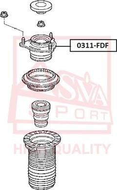 ASVA 0311-FDF - Опора стойки амортизатора, подушка autospares.lv