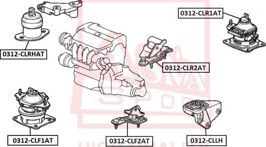 ASVA 0312-CLF2AT - Подушка, опора, подвеска двигателя autospares.lv