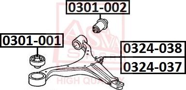 ASVA 0324-037 - Рычаг подвески колеса autospares.lv