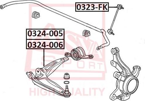 ASVA 0324-006 - Рычаг подвески колеса autospares.lv