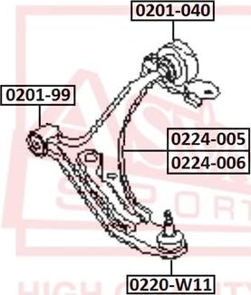 ASVA 0224-005 - Рычаг подвески колеса autospares.lv