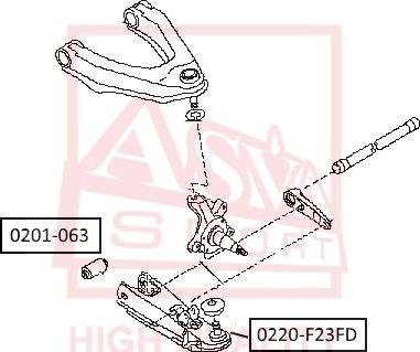 ASVA 0201-063 - Сайлентблок, рычаг подвески колеса autospares.lv