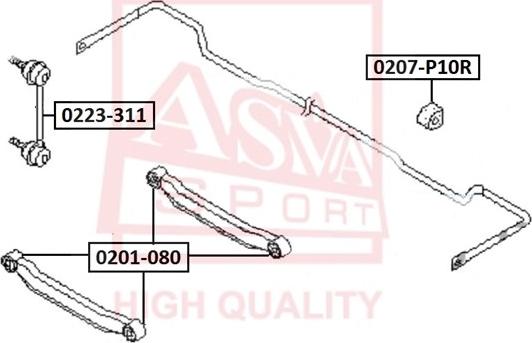 ASVA 0223-311 - Тяга / стойка, стабилизатор autospares.lv