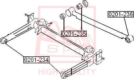 ASVA 0201-236 - Сайлентблок, рычаг подвески колеса autospares.lv