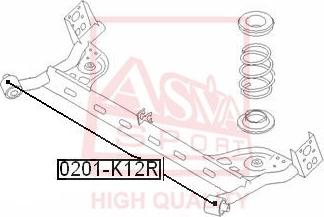 ASVA 0201-K12R - Сайлентблок, рычаг подвески колеса autospares.lv