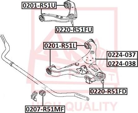 ASVA 0220-R51FD - Шаровая опора, несущий / направляющий шарнир autospares.lv