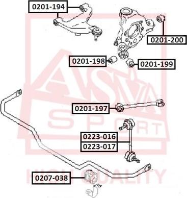 ASVA 0223-017 - Тяга / стойка, стабилизатор autospares.lv