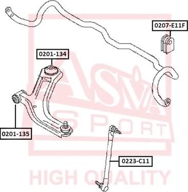 ASVA 0223-C11 - Тяга / стойка, стабилизатор autospares.lv