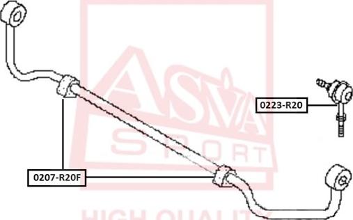 ASVA 0207-R20F - Втулка стабилизатора autospares.lv