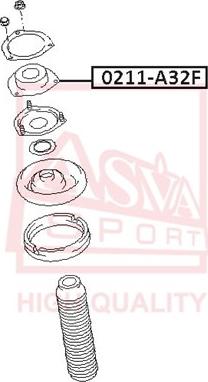 ASVA 0211-A32F - Опора стойки амортизатора, подушка autospares.lv