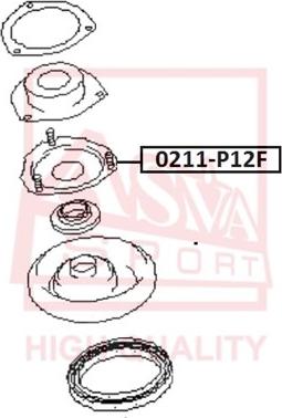 ASVA 0211-P12F - Опора стойки амортизатора, подушка autospares.lv