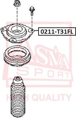 ASVA 0211-T31FL - Опора стойки амортизатора, подушка autospares.lv