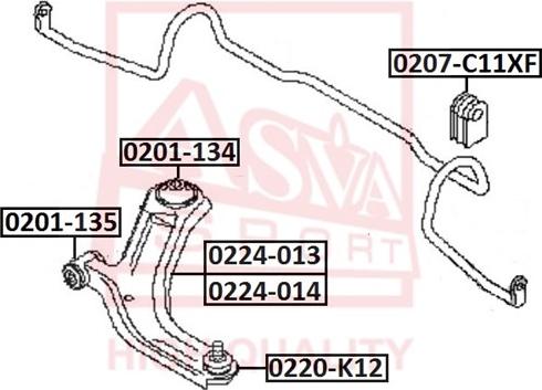 ASVA 0224-013 - Рычаг подвески колеса autospares.lv