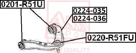 ASVA 0224-035 - Рычаг подвески колеса autospares.lv