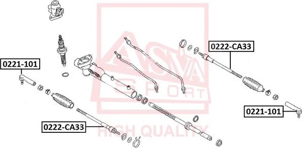 ASVA 0222-CA33 - Осевой шарнир, рулевая тяга autospares.lv