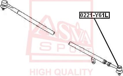 ASVA 0221-Y61L - Наконечник рулевой тяги, шарнир autospares.lv