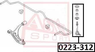 ASVA 0223-312 - Тяга / стойка, стабилизатор autospares.lv
