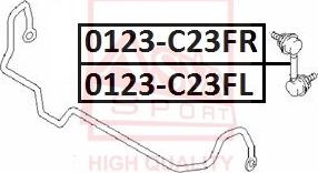 ASVA 0223-C23FL - Тяга / стойка, стабилизатор autospares.lv