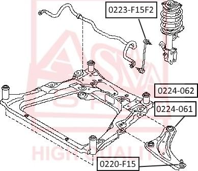 ASVA 0223-F15F2 - Тяга / стойка, стабилизатор autospares.lv