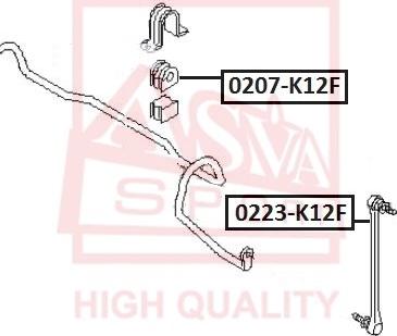 ASVA 0223-K12F - Тяга / стойка, стабилизатор autospares.lv