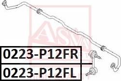 ASVA 0223-P12FL - Тяга / стойка, стабилизатор autospares.lv