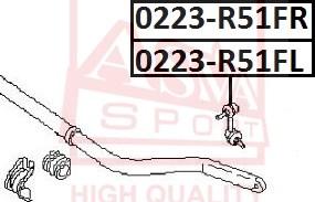 ASVA 0223-R51FR - Тяга / стойка, стабилизатор autospares.lv