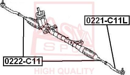 ASVA 0222-C11 - Осевой шарнир, рулевая тяга autospares.lv