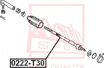 ASVA 0222-T30 - Осевой шарнир, рулевая тяга autospares.lv