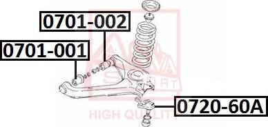 ASVA 0720-60A - Шаровая опора, несущий / направляющий шарнир autospares.lv