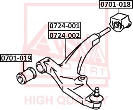 ASVA 0724-002 - Рычаг подвески колеса autospares.lv