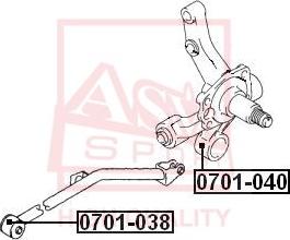 ASVA 0701-038 - Сайлентблок, рычаг подвески колеса autospares.lv