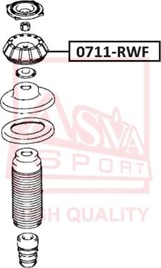 ASVA 0711-RWF - Опора стойки амортизатора, подушка autospares.lv