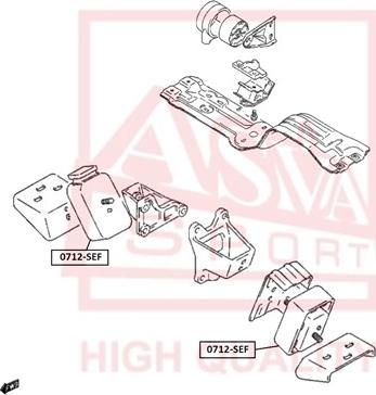 ASVA 0712-SEF - Подушка, опора, подвеска двигателя autospares.lv