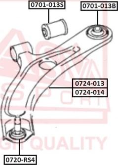 ASVA 0720-RS4 - Шаровая опора, несущий / направляющий шарнир autospares.lv