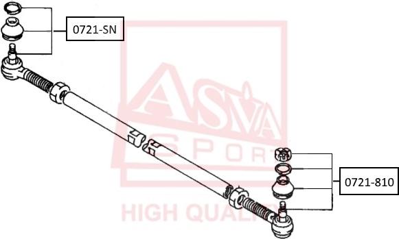 ASVA 0721-810 - Наконечник рулевой тяги, шарнир autospares.lv