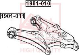 ASVA 1901-010 - Сайлентблок, рычаг подвески колеса autospares.lv