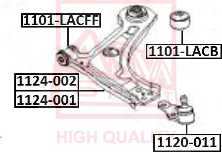 ASVA 1124-002 - Рычаг подвески колеса autospares.lv