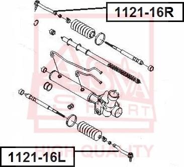 ASVA 1121-16L - Наконечник рулевой тяги, шарнир autospares.lv