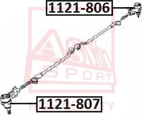 ASVA 1121-806 - Наконечник рулевой тяги, шарнир autospares.lv